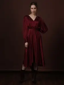 Vero Moda Women Floral Printed Wrap Midi Dress