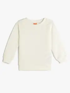 Koton Girls Self Design Round Neck Long Sleeves Sweatshirt