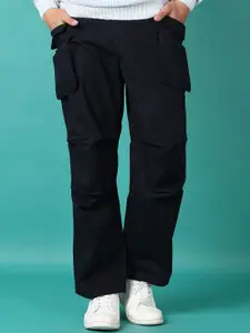 V-Mart Men Self Design Cotton Regular Trousers