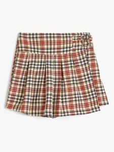 Koton Girls Regular Fit Checked Technology Shorts