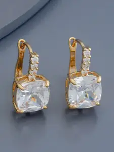 Kushal's Fashion Jewellery Gold-Plated Zircon Square Studs