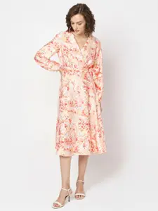 Vero Moda Women Floral Printed Wrap Midi Dress