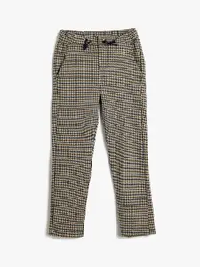 Koton Boys Checked Mid-Rise Trousers