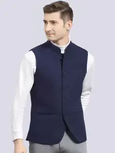 BAESD Mandarin Collar Satin Nehru Jacket