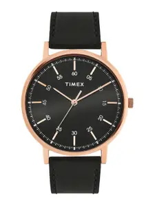 Timex Men Brass Dial & Leather Straps Analogue Watch TWTG80SMU04