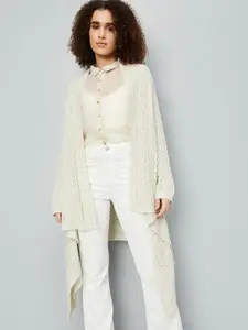 max Self Design Longline Front-Open Sweater