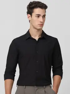 Mufti Men Spread Collar Solid Slim Fit Casual Shirt