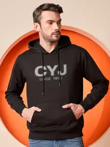 Club York Men Printed Hooded Pullover Sweatshirt