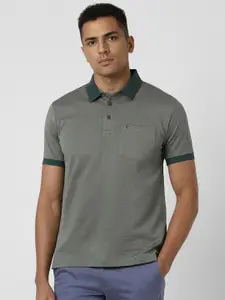 Van Heusen Men Printed Polo Collar Pockets T-shirt