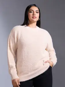 20Dresses Women Plus Size Round Neck Long Sleeves Pullover Sweater