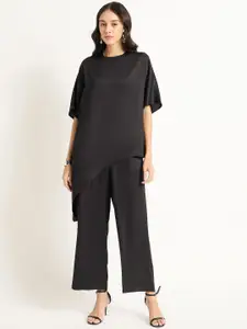 FEMMELLA Round Neck Asymmetric Top & Trouser