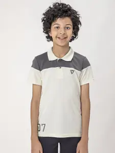 Technosport Boys Colourblocked Polo Collar UPF50 Slim Fit T-shirt