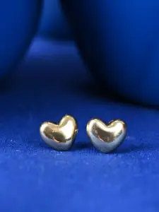 Clara 925 Sterling Silver Gold-Plated Heart Shaped Studs Earrings