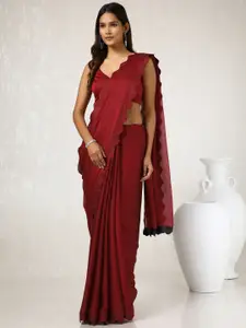 Soch Striped Beads and Stones Pure Chiffon Saree