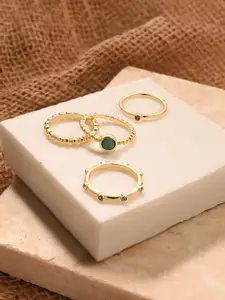 Accessorize Set Of 4 Stone-Studded Finger Rings