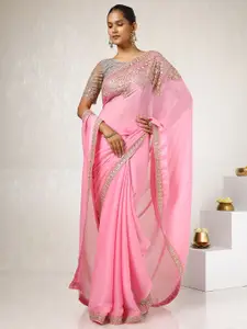 Soch Embellished Sequinned Pure Chiffon Saree