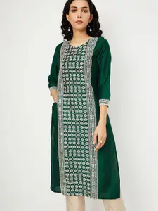 max Geometric Embroidered Sequinned Regular Straight Kurta