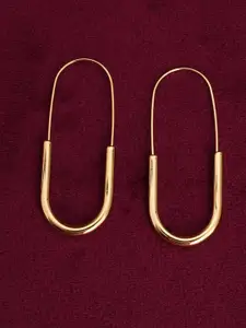 PALMONAS Gold-Plated Stainless Steel Anti-Tarnish Sleek U Shapped Hoop Earrings
