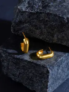 Accessorize 14K Gold Plated Geometric Half Hoop Earrings