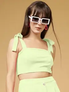 Oomph! Women Square Neck Sleeveless Crop Top