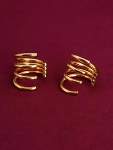 PALMONAS Gold-Plated Stainless Steel Waterproof and Anti-Tarnish Ear Cuff Earrings