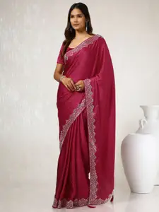 Soch Beads and Stones Satin Saree