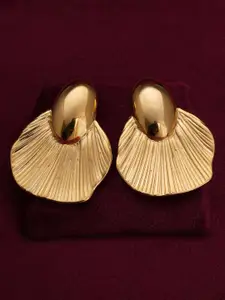 PALMONAS Gold-Plated Stainless Steel Anti-Tarnish Goldfish Tail Shaped Studs