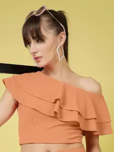 Oomph! Women One Shoulder Sleeveless  Crop Top