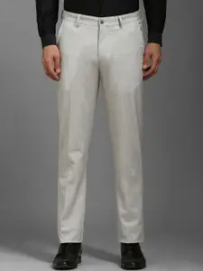 Louis Philippe Men Printed Slim Fit Mid Rise Formal Trousers