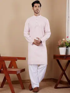 Rawayi Geometric Embroidered Sequinned Jacquard Regular Straight Kurta