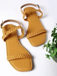 Tokyo Talkies Women Woven Design Open Toe Flats