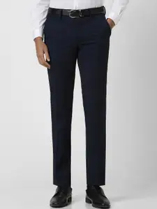 Van Heusen Men Slim Fit Mid-Rise Formal Trousers