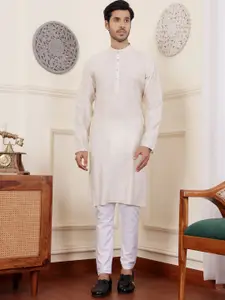 Rawayi Bandhani Printed Mandarin Collar Regular Straight Kurta