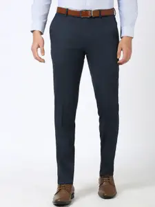 Peter England Men Mid-Rise Slim Fit Formal Trousers