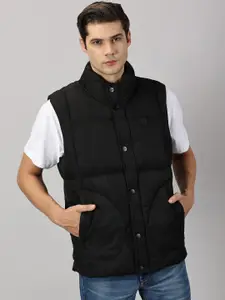 BLACK BUCK Solid Sleeveless Puffer Jacket