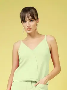 Oomph! Women V-Neck Sleeveless Crop Top