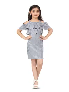 Hunny Bunny Girls Cold-Shoulder Satin Bodycon Dress