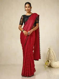 Soch Pure Chiffon Saree With Embellished Border