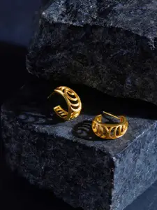 Accessorize 14K Gold-Plated Geometric Half Hoop Earrings