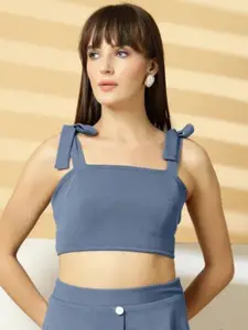 Oomph! Women Square Neck Sleeveless Crop Top