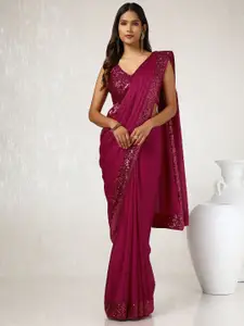 Soch Embellished Beads and Stones Satin Saree