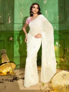 Soch Women Embellished Sequinned Pure Georgette Saree