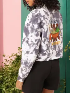 DressBerry Dyed & Printed Cotton Terry Boxy Sweatshirt