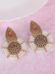 Anouk Gold-Plated Stone Studded Contemporary Studs