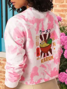 DressBerry Dyed & Printed Cotton Terry Boxy Sweatshirt