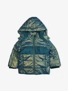 Bodycare Boys Camouflage Colourblocked Polyester Lightweight Quilted Jacket with Embroidered