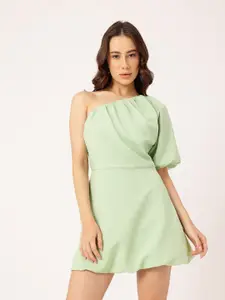 DressBerry One Shoulder Gathered A-Line Mini Dress