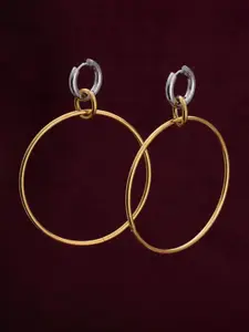 PALMONAS Gold-Plated Stainless Steel Waterproof and Anti-Tarnish Circular Hoop Earrings