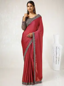 Soch Sequinned Embroidered Pure Chiffon Saree