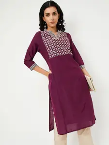max Floral Embroidered Sequins Straight Kurta